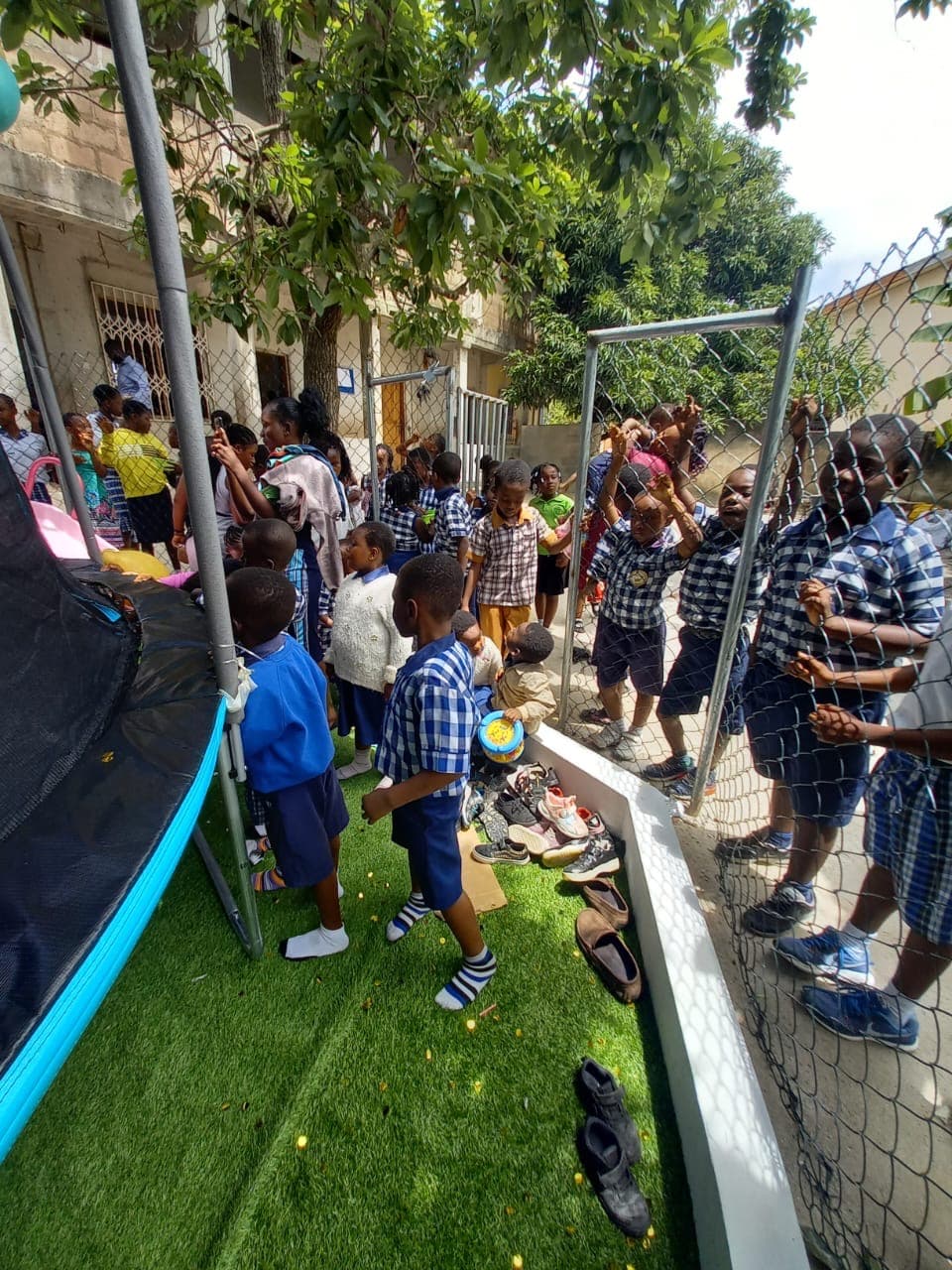 Students playing outdoors